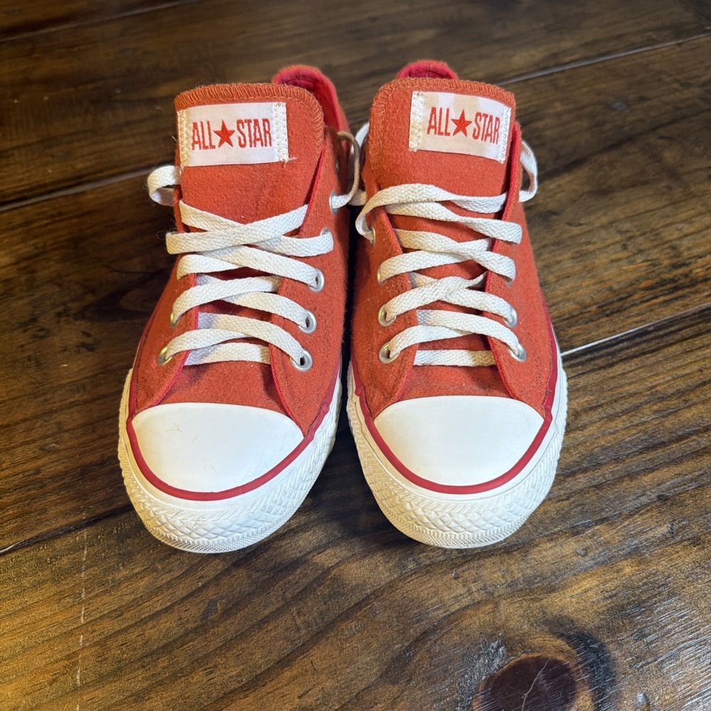 Converse All Star Women 8 Men 6 Red Orange Textile Low Top 136105F